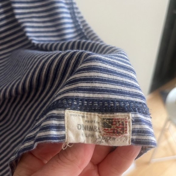 Ralph Lauren Denim & Supply Blue and White Striped Pullover Hoodie - Picture 5 of 9